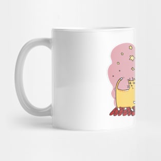 The Moon & Stars Cat Illustration Mug